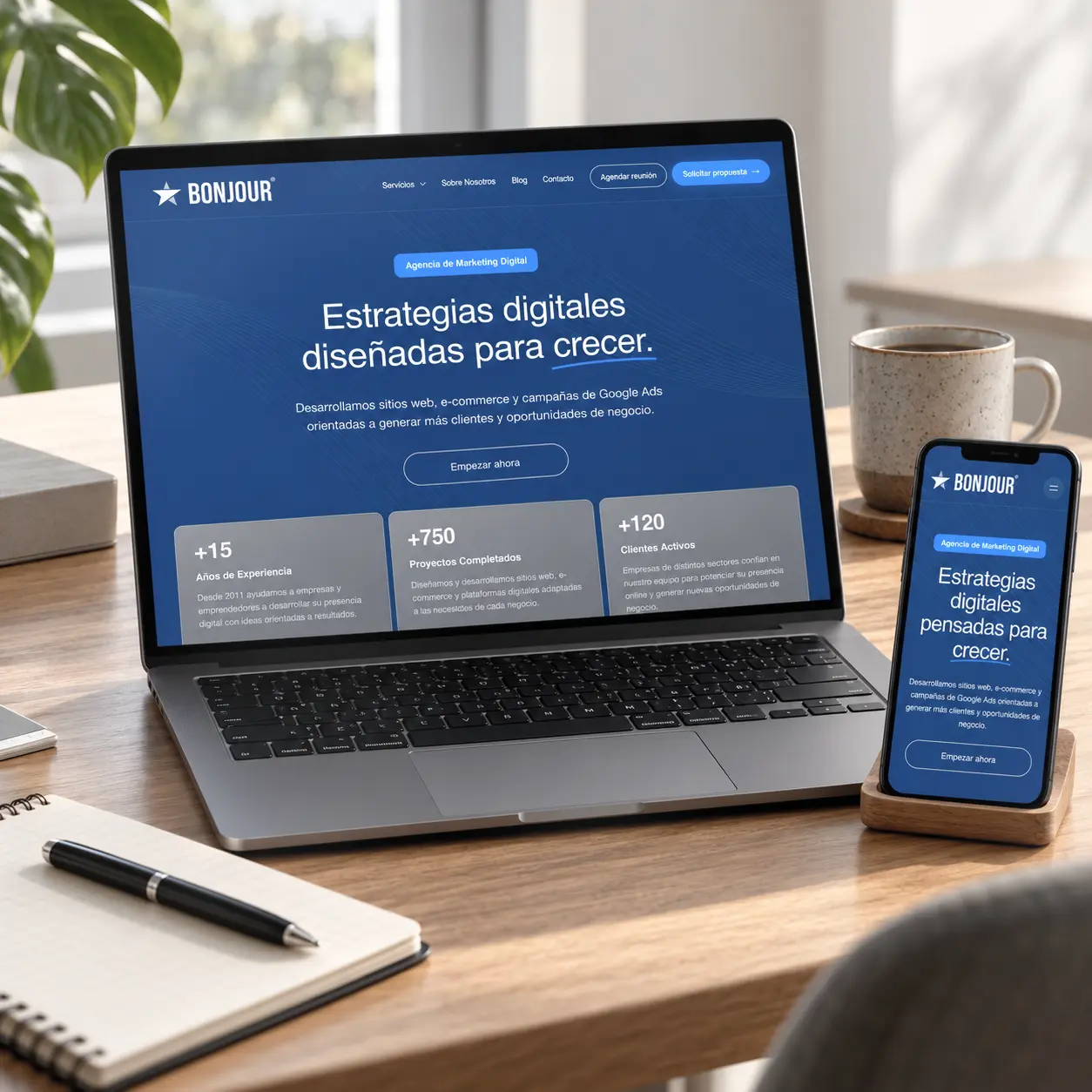 Diseño y desarrollo de un sitio web profesional por Bonjour Marketing Digital